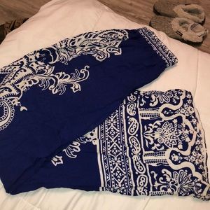 BLUE FLOWY PANTS!!